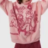Pink Cartoon Oversized Hoodie