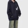 Star Graphic Oversized Blue Hoodie