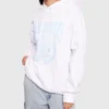 Graphic Pullover White Fleece Hoodie