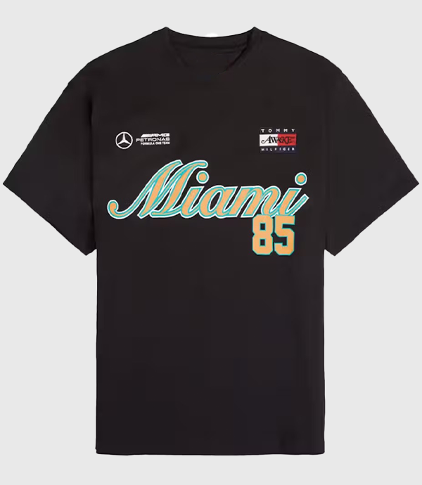 Awake x Tommy x Mercedes-AMG F1 Black Oversized T-shirt