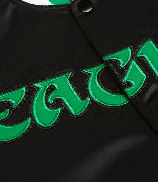 HOMAGE x Starter Eagles Blackout Satin Black Varsity Jacket