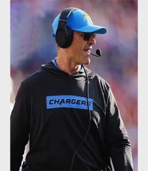 2024 Los Angeles Chargers Jim Harbaugh Coach Hoodie Black