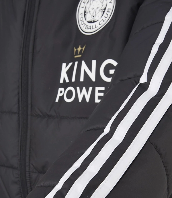 Leicester City Football Club King Power Black Hooded Puffer Jacket