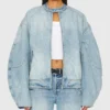 Brittany Mahomes Denim Bomber Jacket Blue
