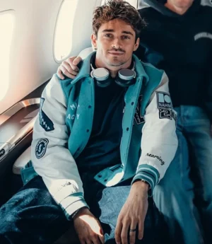 Charles Leclerc Mermaid Miracle Academy Varsity Jacket Blue & White