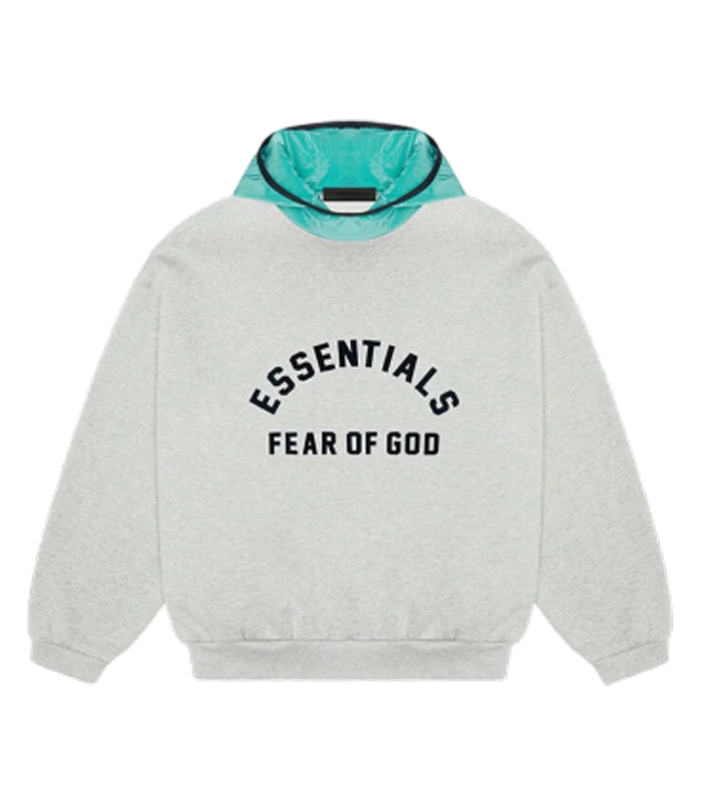Essentials Grey Mint Leaf Hoodie