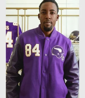 HOMAGE x Starter Randy Moss GOAT Purple Varsity Bomber Jacket