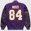 Randy Moss GOAT Purple Varsity Jacket