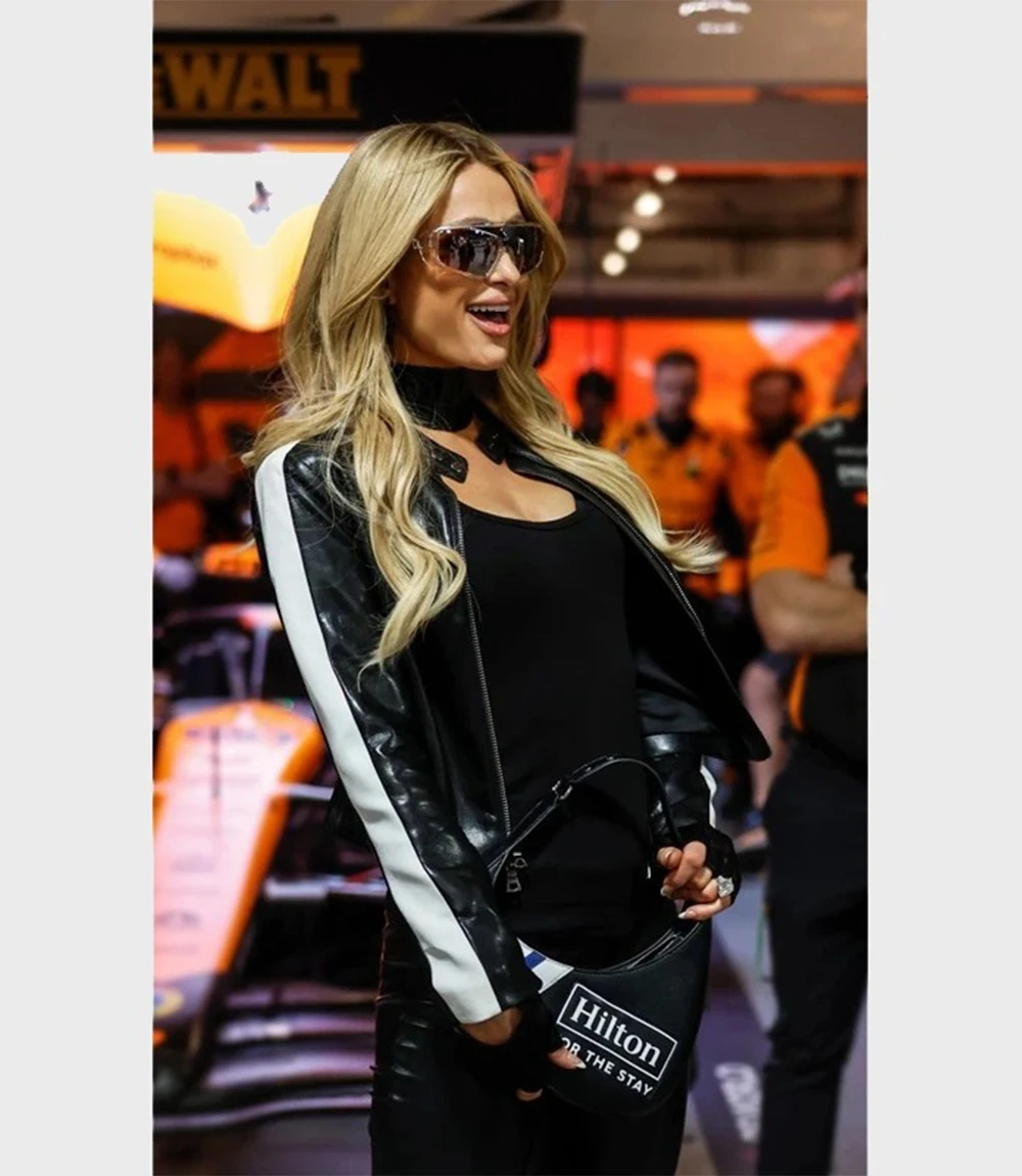 Las Vegas GP Paris Hilton Black Cropped Jacket