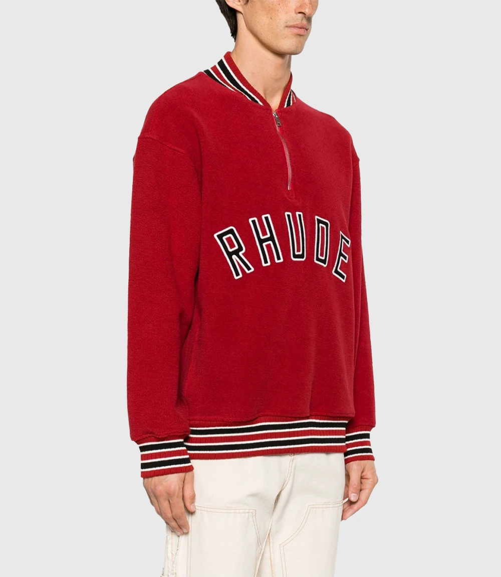 RHUDE Jayden Daniels Varsity Half-zip Sweater Jacket