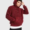 Unisex Karl Kani Metal Signature Teddy Hoodie In Burgundy