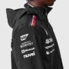 Lewis Hamilton Mercedes AMG Petronas F1 Men's 2024 Team Hooded Black Rain Jacket