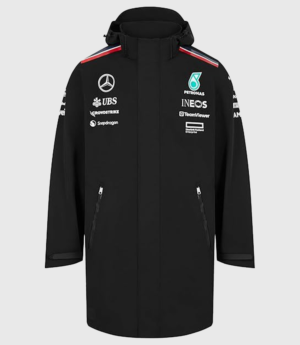 Mercedes AMG F1 Lewis Hamilton Black Rain Jacket