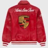 Aime Leon Dore Porsche Red Leather Jacket For Unisex