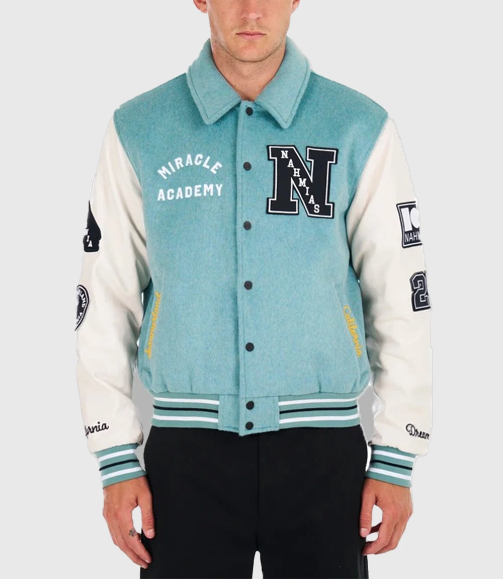 Blue & White Charles Leclerc Mermaid Varsity Jacket