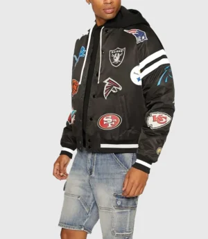 Sarah Clagett NFL Patch Varsity Bomber Jacket