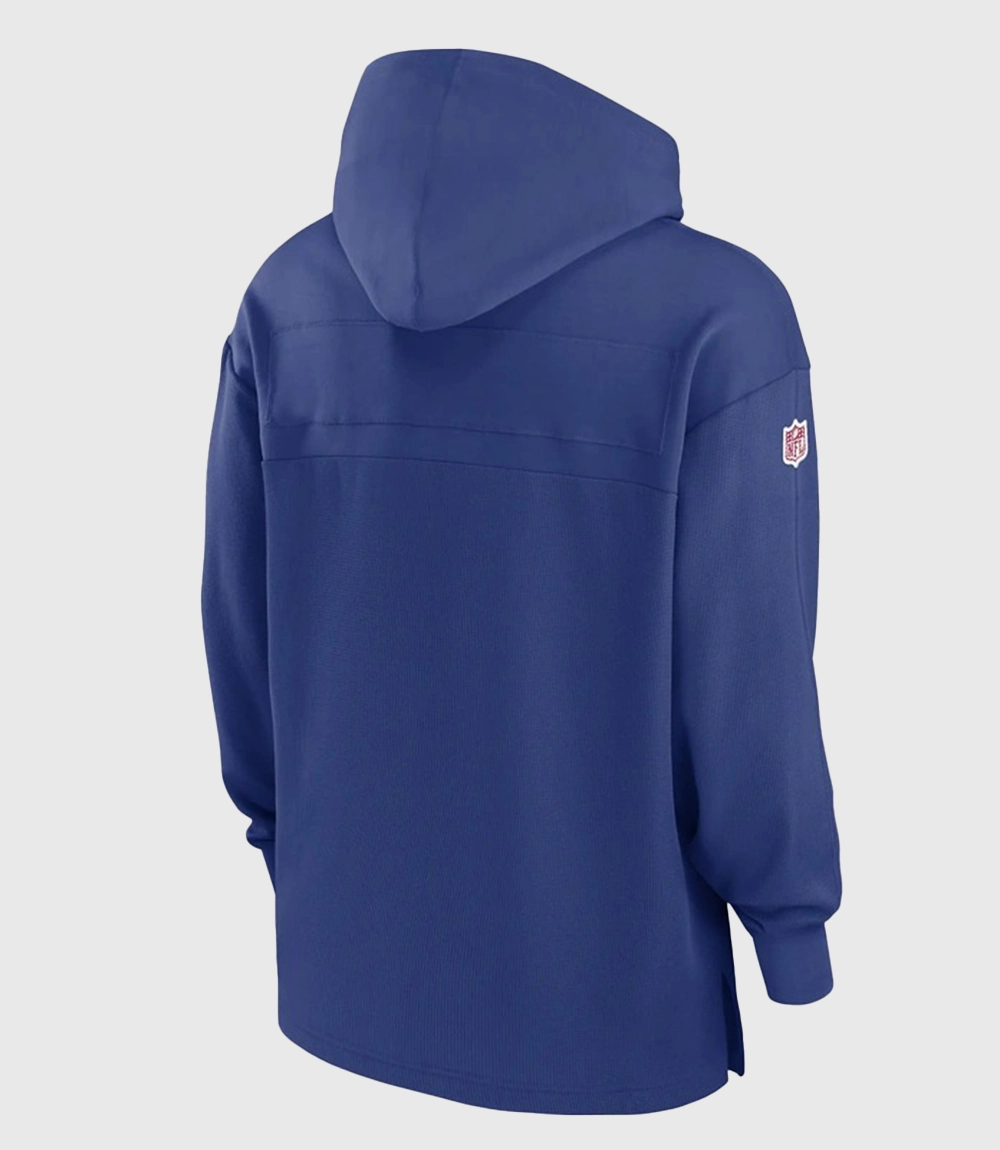 New York Giants Brian Daboll Sideline Nike Dri-FIT NFL Pullover Hoodie Blue