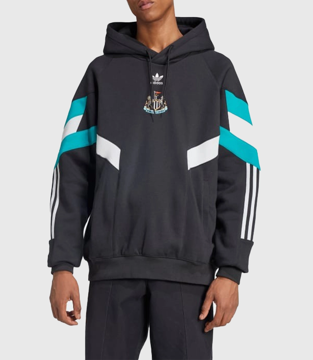 2024 Adidas Newcastle United FC Black Pullover Hoodie