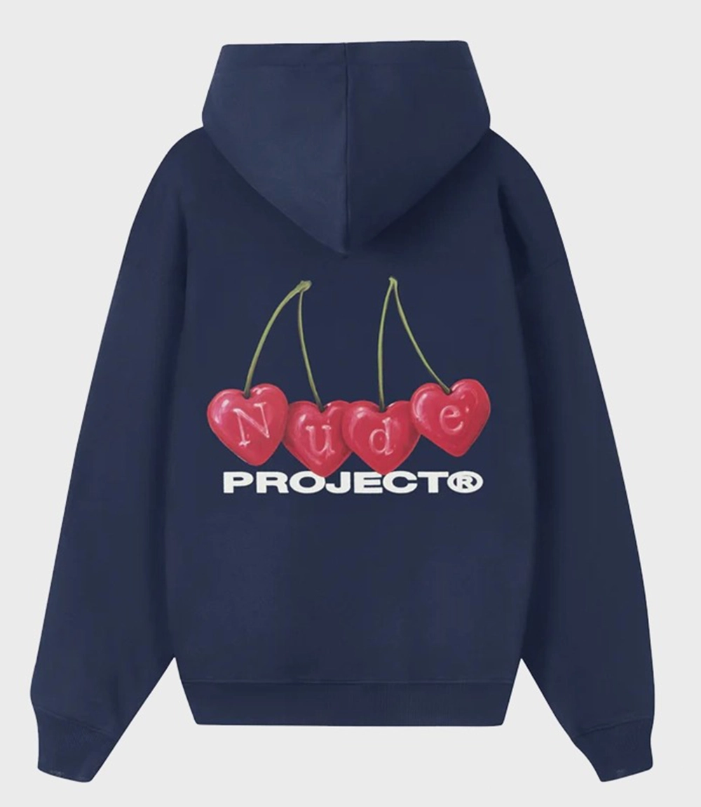 Oversized Nude Project Cherry Blue Fleece Hoodie
