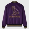 October’s Very Own Playboy Purple Satin Varsity Jacket
