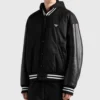 Oversized Patrick Mahomes Hooded Bomber Jacket Black