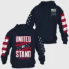 Unisex United We Stand Divided We Fall Blue Hoodie