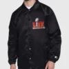 Unisex Super Bowl LIX Starter Black Coaches Satin Jacket For Sale
