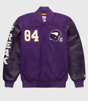 Unisex Randy Moss GOAT Varsity Jacket Purple