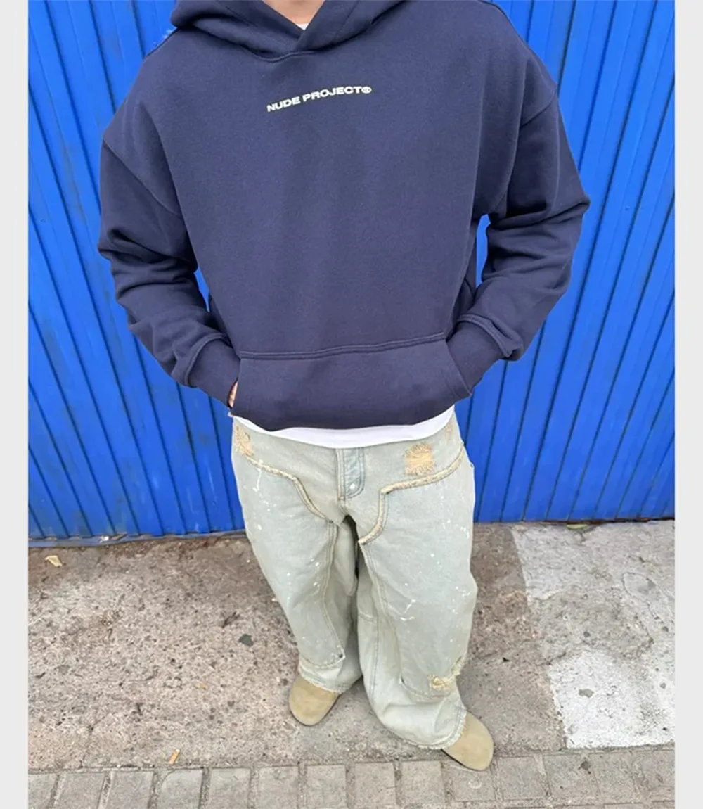 Oversized Nude Project Cherry Pullover Hoodie Blue