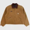Unisex Carhartt Cotton Vintage Detroit Brown Jacket