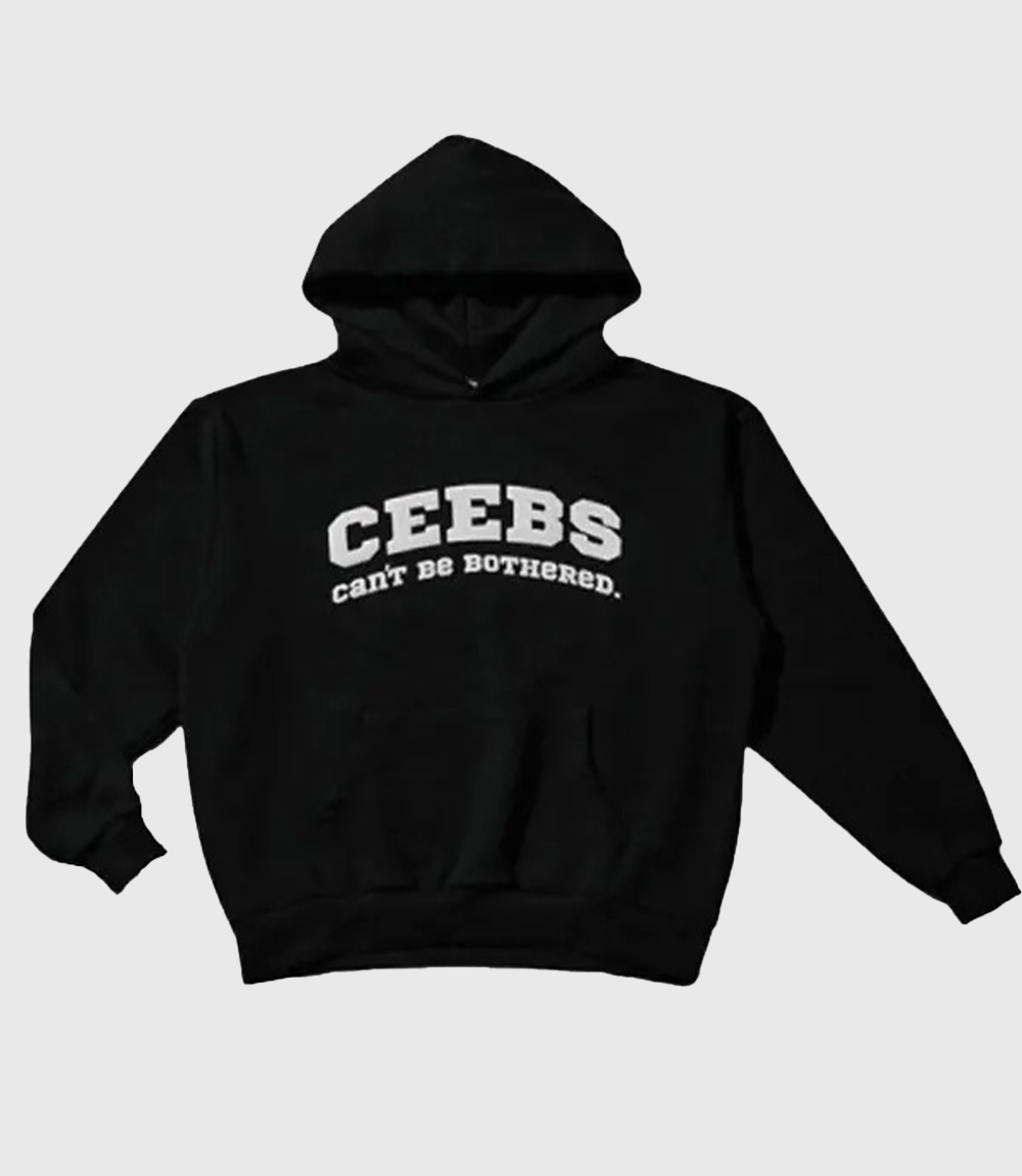 Ceebs Can’t Be Bothered Black Fleece Hoodie
