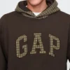 Gap Houndstooth Hoodie Brown