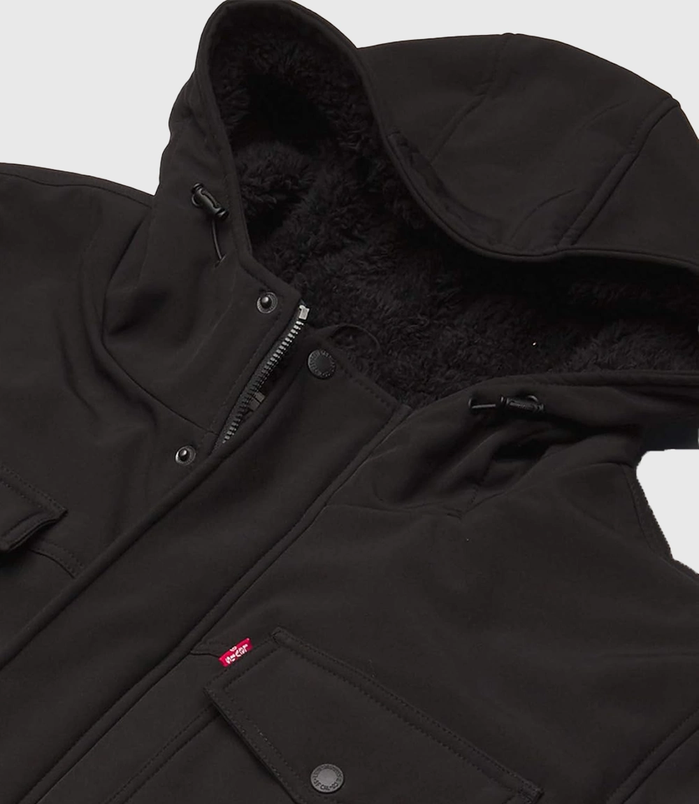 Men's Soft Shell Levi's Two Pocket Sherpa Lined Hooded Trucker Jacket