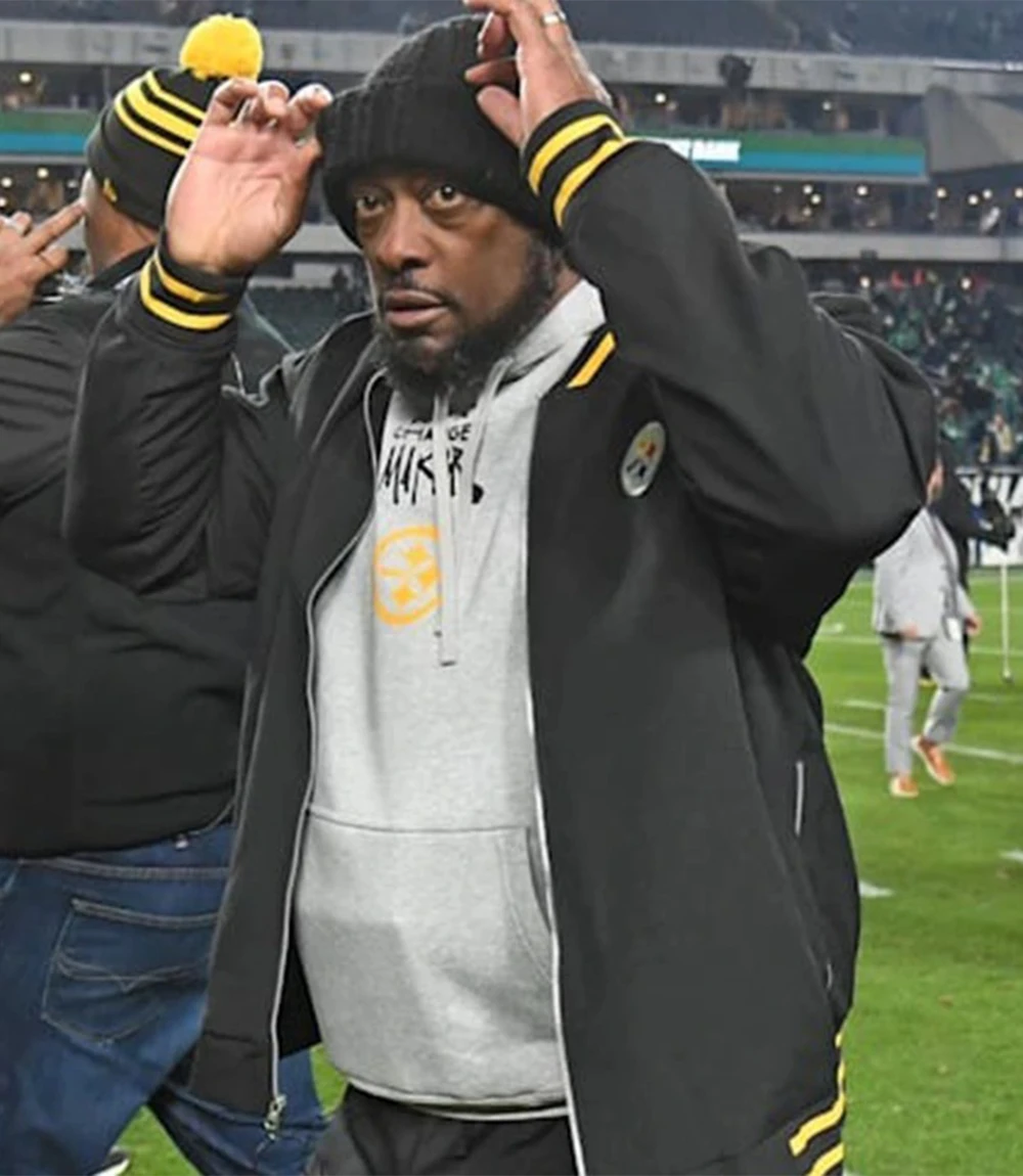 Mike Tomlin Steelers Black Bomber Jacket