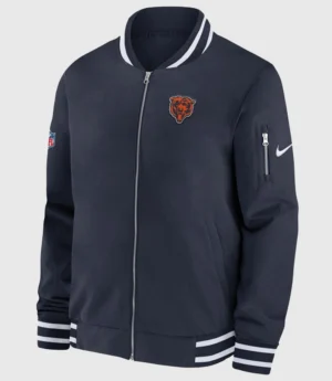 Chicago Bears Thomas Brown Bomber Blue Jacket