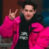 Timothee Chalamet Pink Puffer Jacket