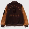 2024 BAPE x Bounty Hunter Brown Varsity Jacket