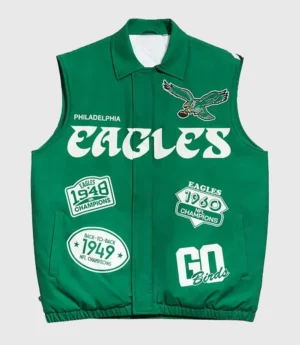 Packers vs Eagles 2025 Game King Gillis Green Vest