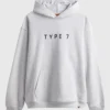 TYPE 7 Text Logo Hoodie Grey