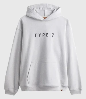 TYPE 7 Text Logo Hoodie Grey