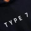 TYPE 7 Text Logo Black Hoodie