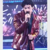 Times Square Performance Joe Jonas Burgundy Leather Jacket