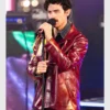Times Square Performance Joe Jonas Burgundy Jacket