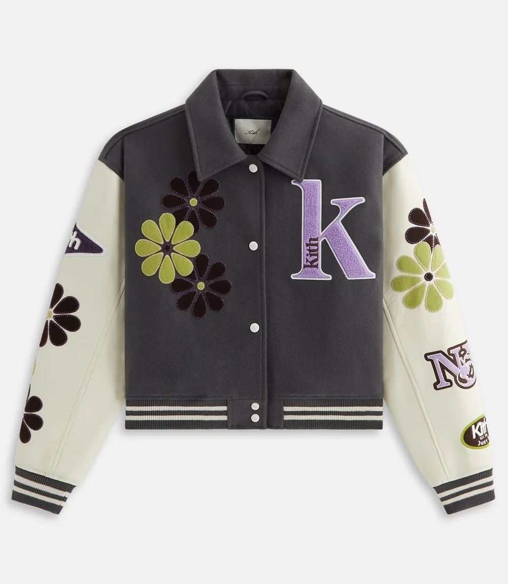 Kith Campbell Cropped Floral Varsity Jacket