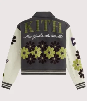 Campbell Cropped Floral Varsity Jacket