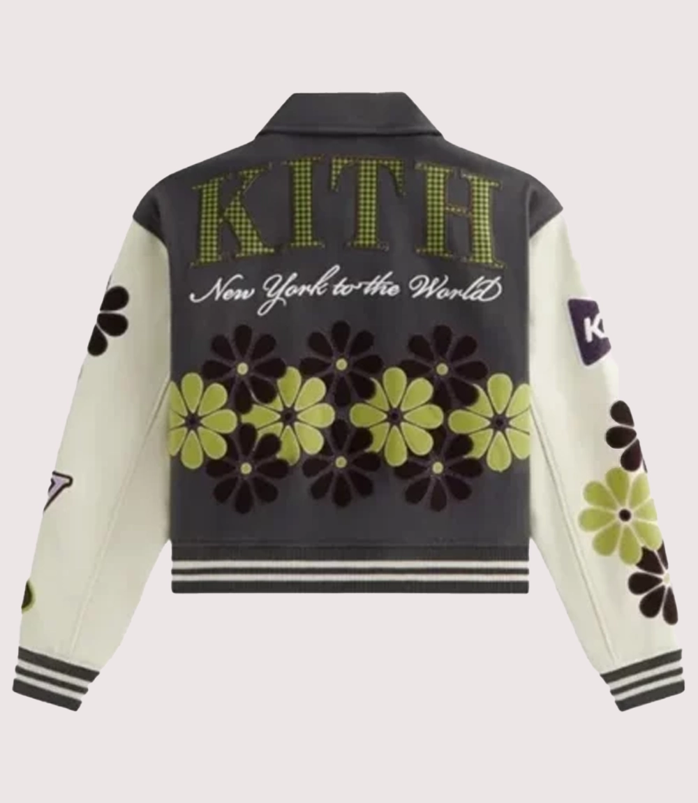 Campbell Cropped Floral Varsity Jacket