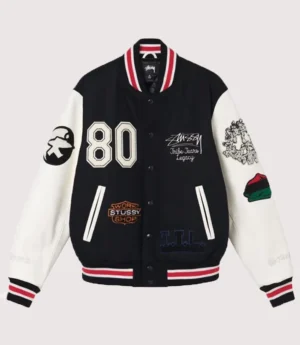 Stussy x Denim Tears x Our Legacy TTL Varsity Jacket Black